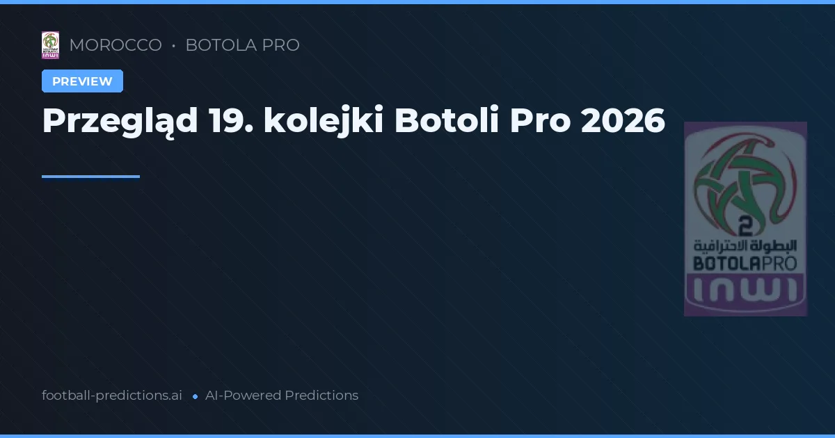 Przegląd 19. kolejki Botoli Pro 2026