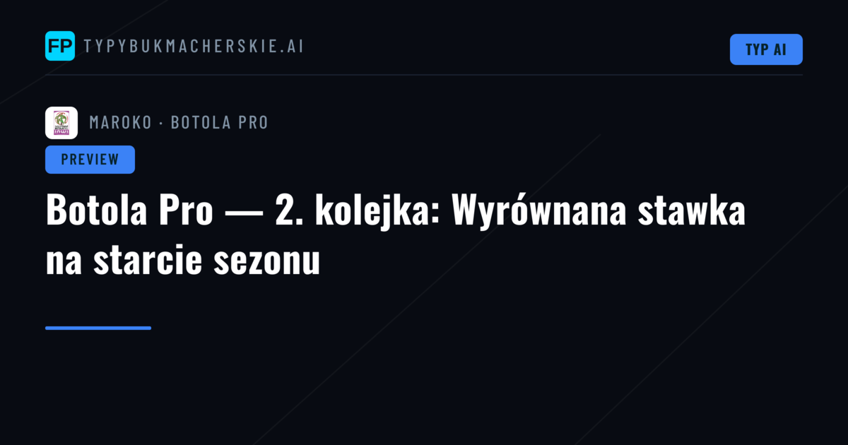 Botola Pro — 2. kolejka: Wyrównana stawka na starcie sezonu