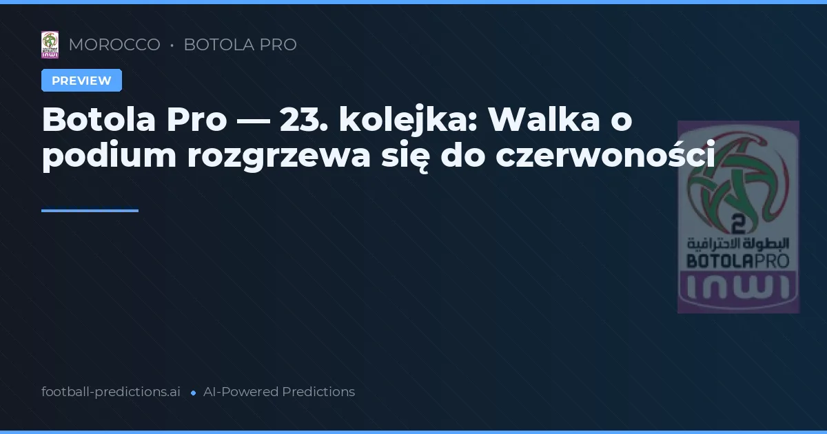 Botola Pro — 23. kolejka: Walka o podium rozgrzewa się do czerwoności