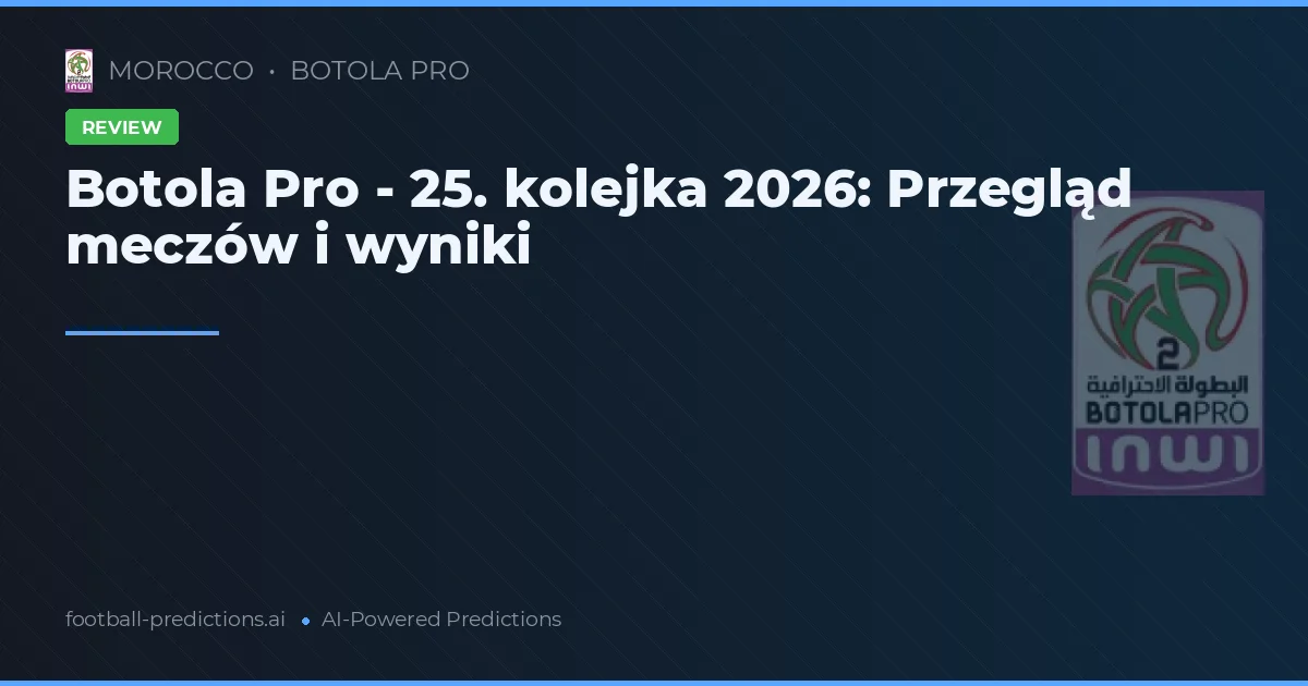 Botola Pro - 25. kolejka 2026: Przegląd meczów i wyniki