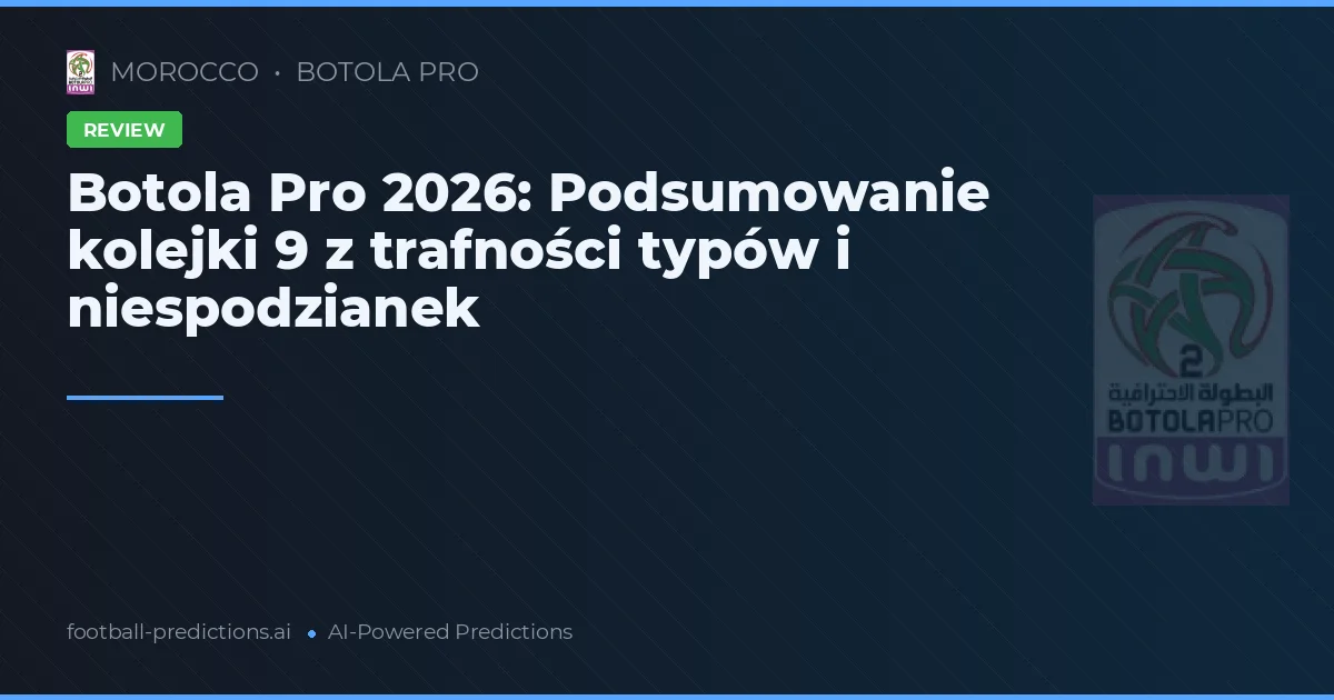 Botola Pro 2026: Podsumowanie kolejki 9 z trafności typów i niespodzianek