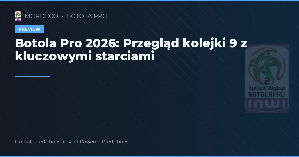 Botola Pro 2026: Przegląd kolejki 9 z kluczowymi starciami