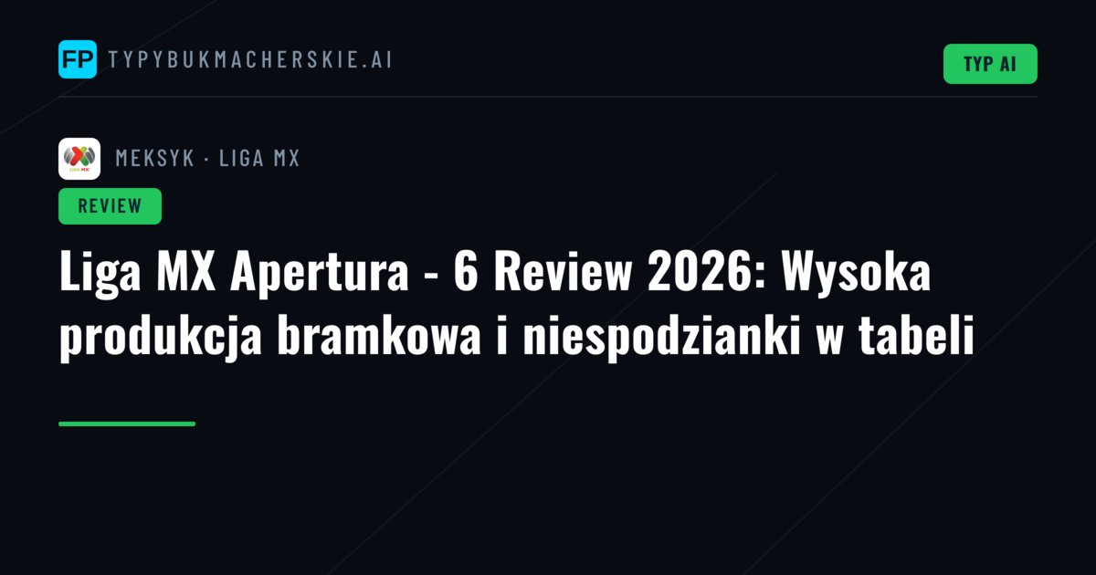 Liga MX Apertura - 6 Review 2026: Wysoka produkcja bramkowa i niespodzianki w tabeli