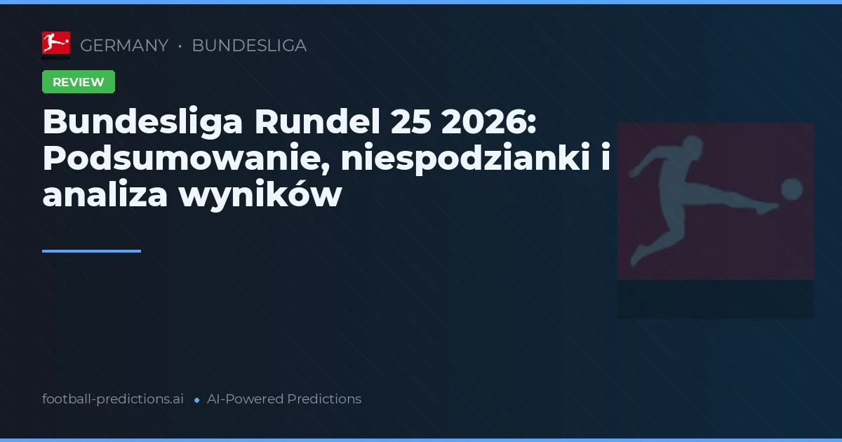 Bundesliga Rundel 25 2026: Podsumowanie, niespodzianki i analiza wyników