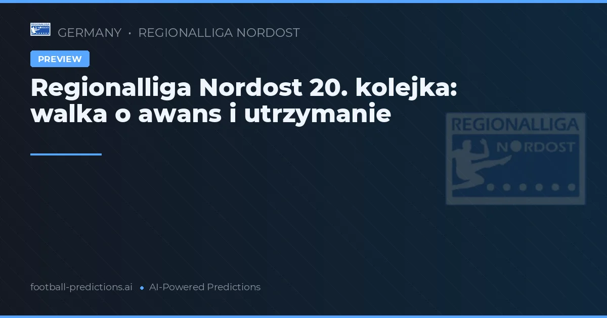 Regionalliga Nordost 20. kolejka: walka o awans i utrzymanie