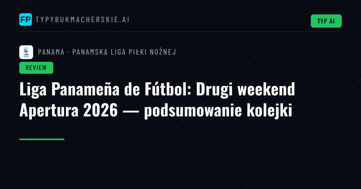 Liga Panameña de Fútbol: Drugi weekend Apertura 2026 — podsumowanie kolejki