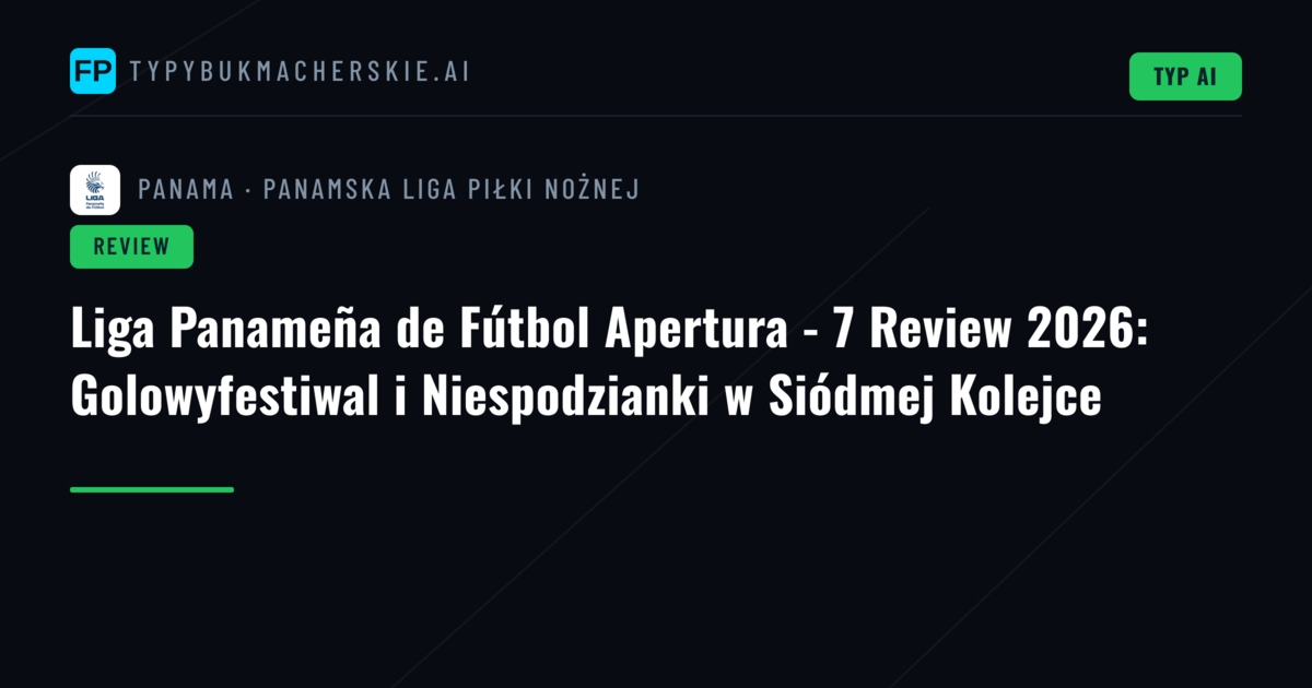 Liga Panameña de Fútbol Apertura - 7 Review 2026: Golowyfestiwal i Niespodzianki w Siódmej Kolejce
