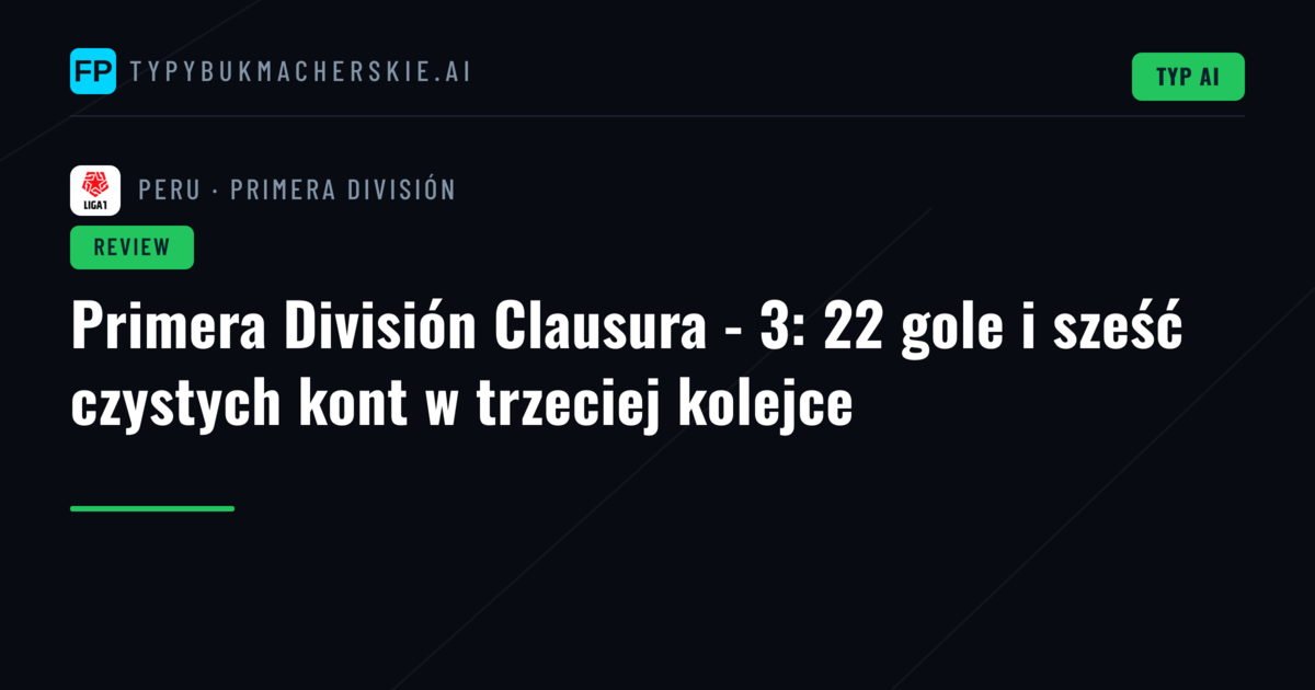 Primera División Clausura - 3: 22 gole i sześć czystych kont w trzeciej kolejce