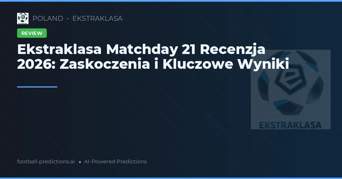 Ekstraklasa Matchday 21 Recenzja 2026: Zaskoczenia i Kluczowe Wyniki