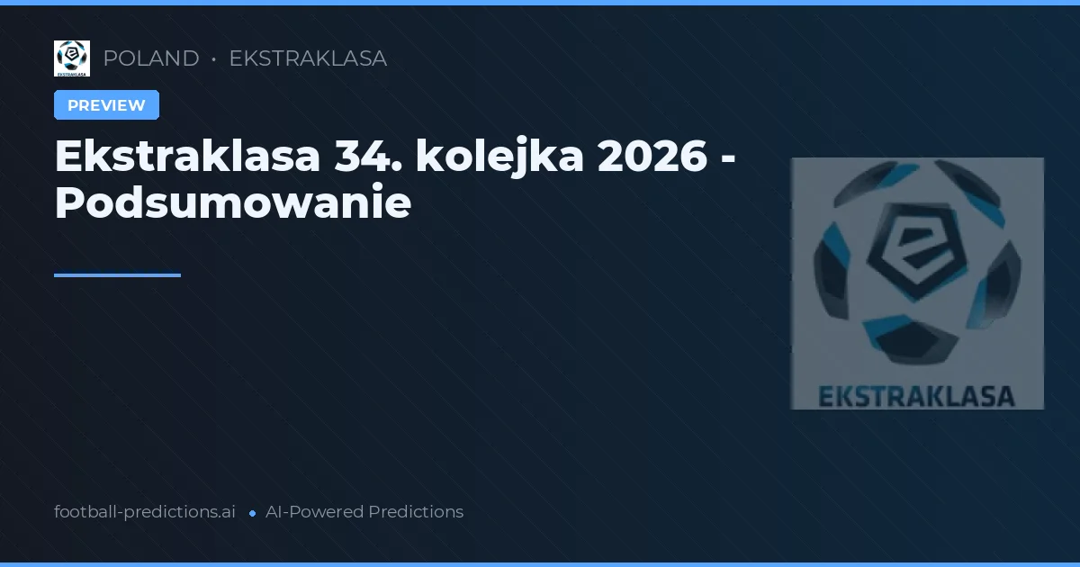 Ekstraklasa 34. kolejka 2026 - Podsumowanie
