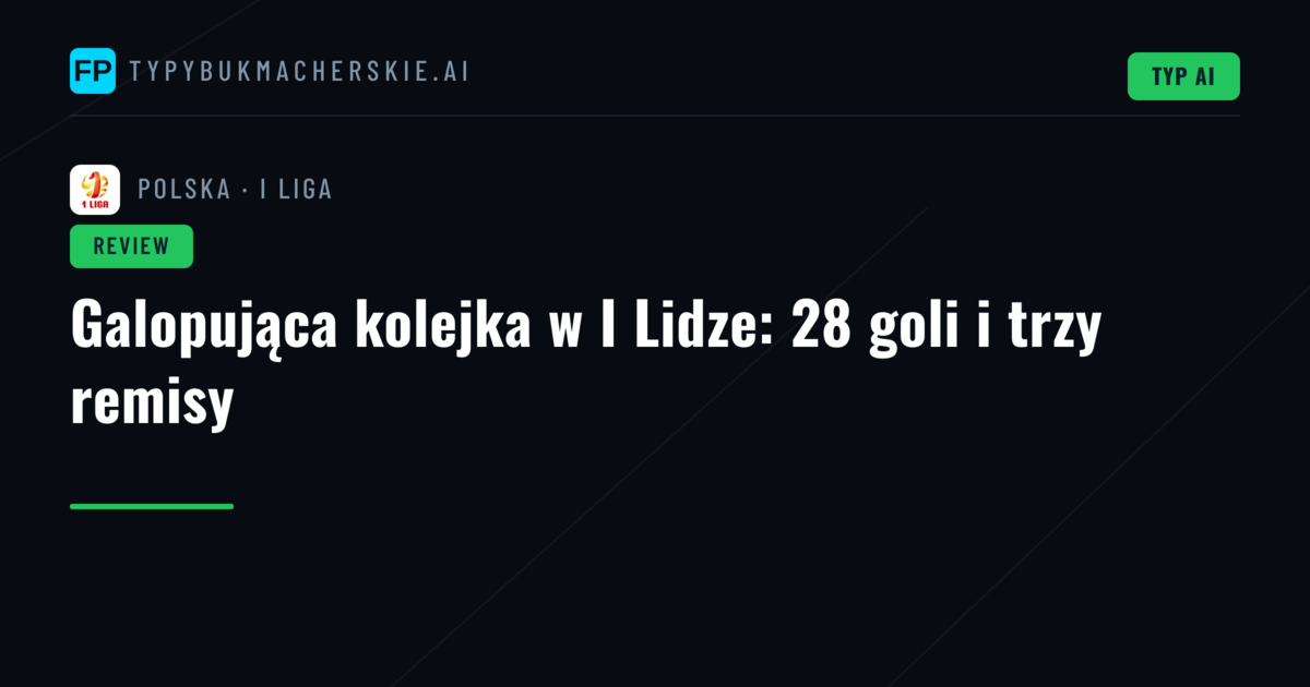 Galopująca kolejka w I Lidze: 28 goli i trzy remisy