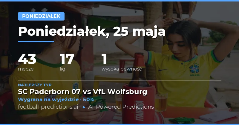 Przegląd Meczy Poniedziałkowych: Kluczowe Statystyki na 25 Maja 2026