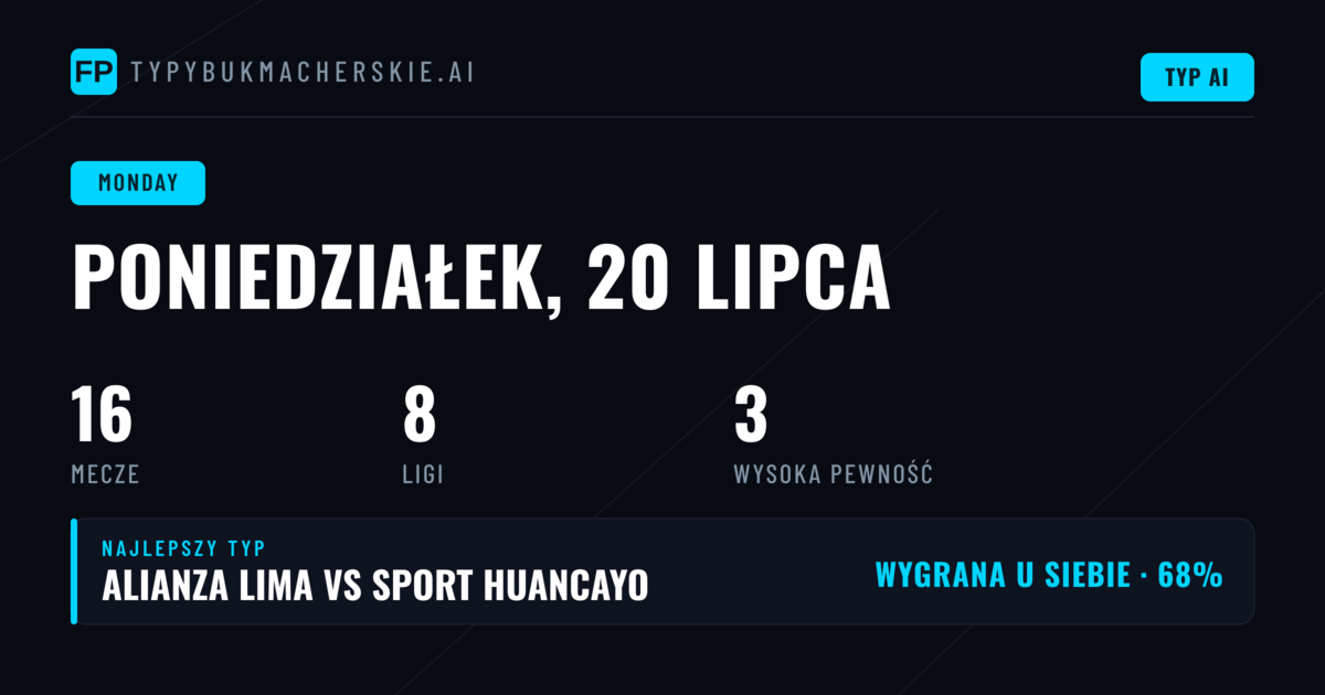 Szesnaście meczów w poniedziałkowy wieczór