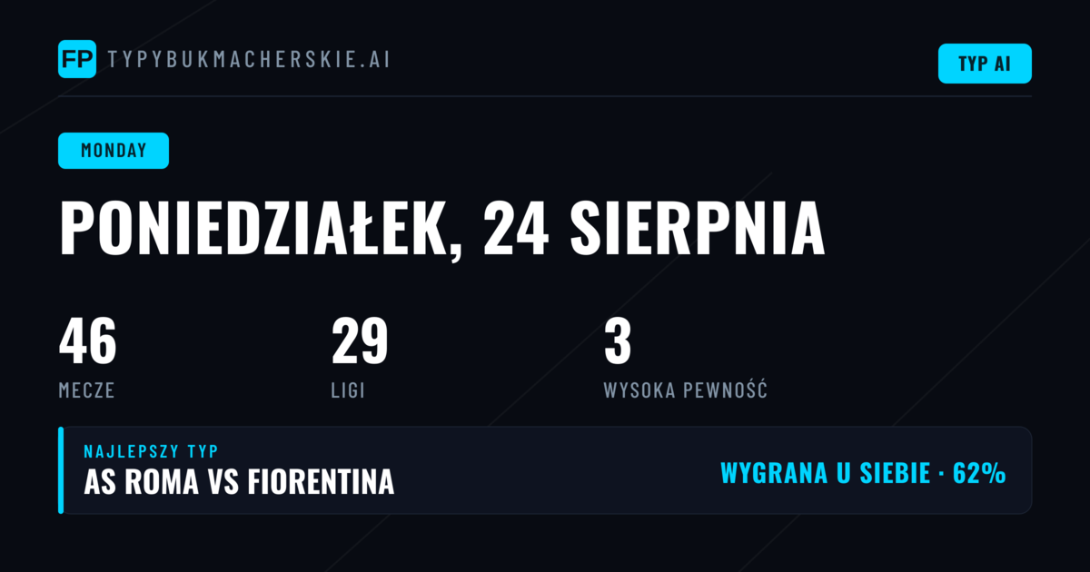 Przegląd oferty poniedziałkowych meczów