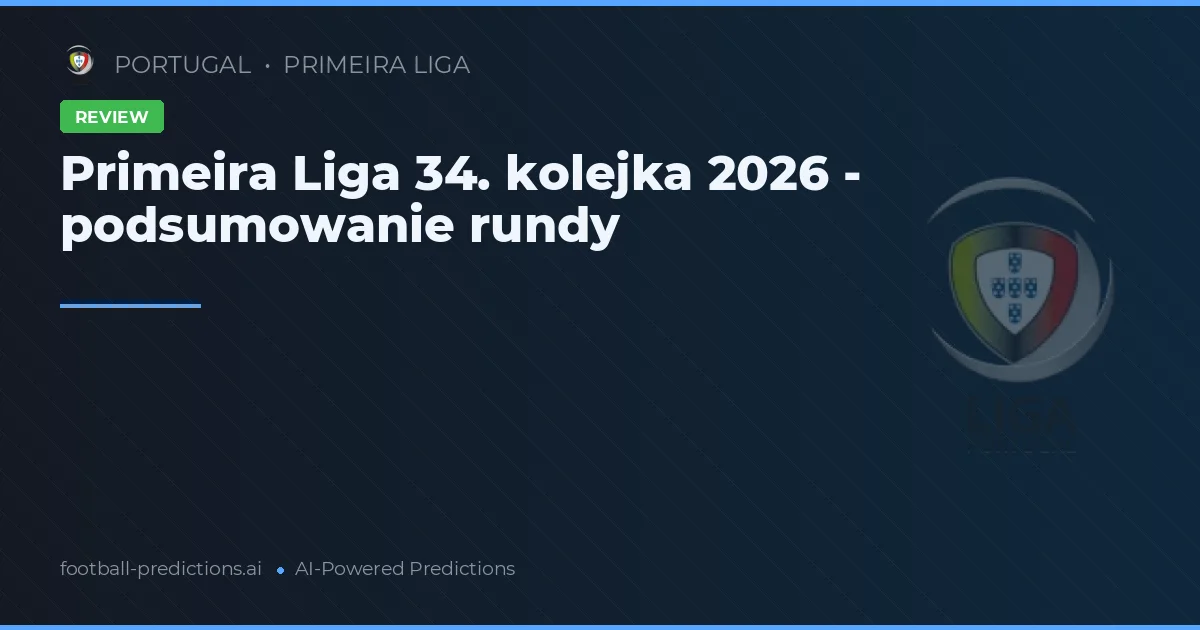 Primeira Liga 34. kolejka 2026 - podsumowanie rundy