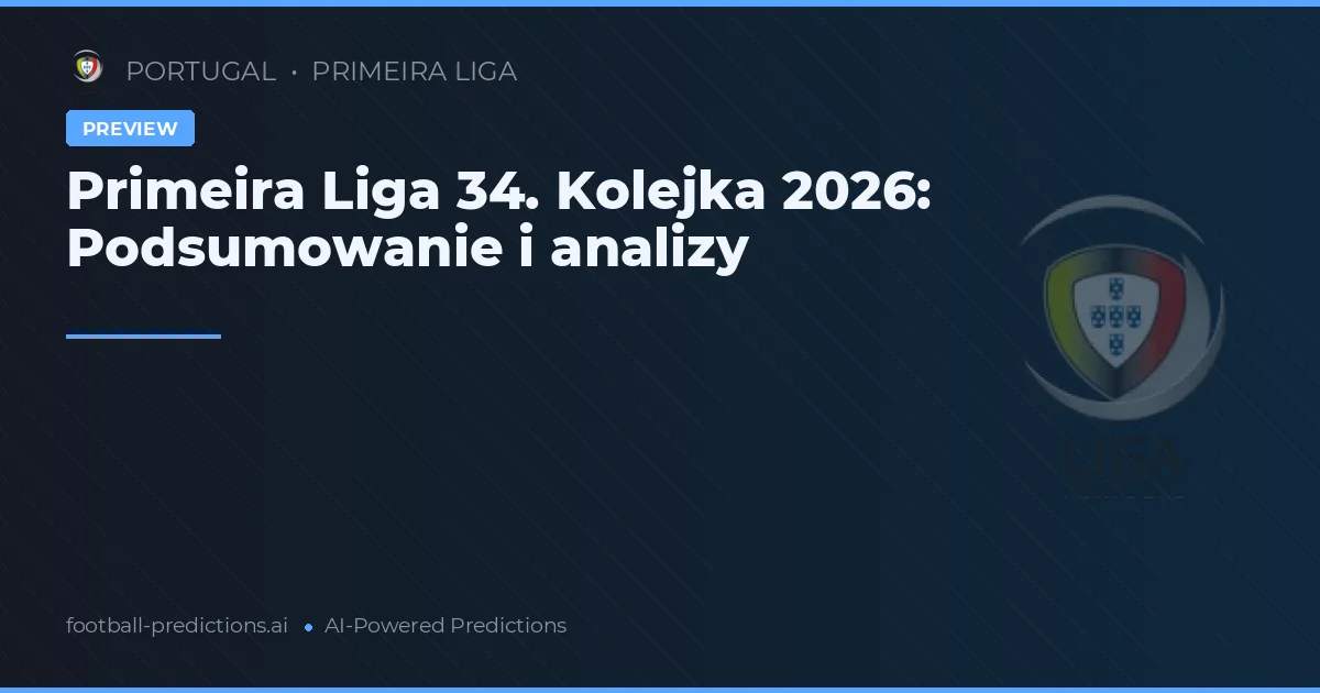 Primeira Liga 34. Kolejka 2026: Podsumowanie i analizy