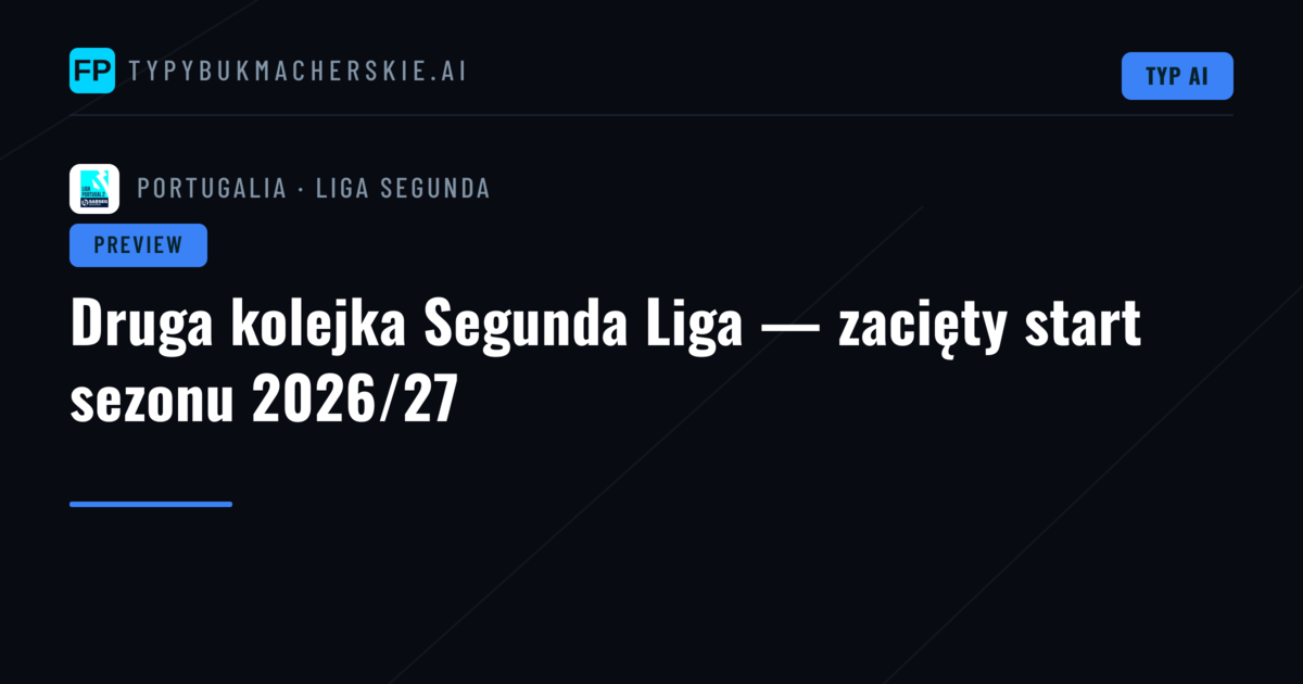 Druga kolejka Segunda Liga — zacięty start sezonu 2026/27