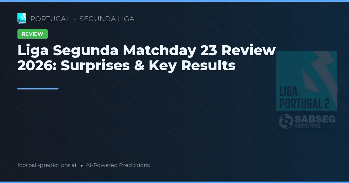 Liga Segunda Matchday 23 Review 2026: Surprises & Key Results