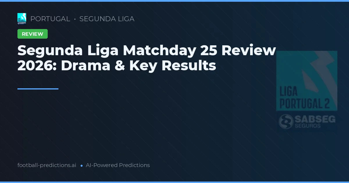 Segunda Liga Matchday 25 Review 2026: Drama & Key Results