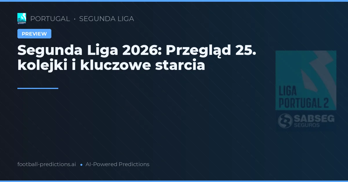 Segunda Liga 2026: Przegląd 25. kolejki i kluczowe starcia