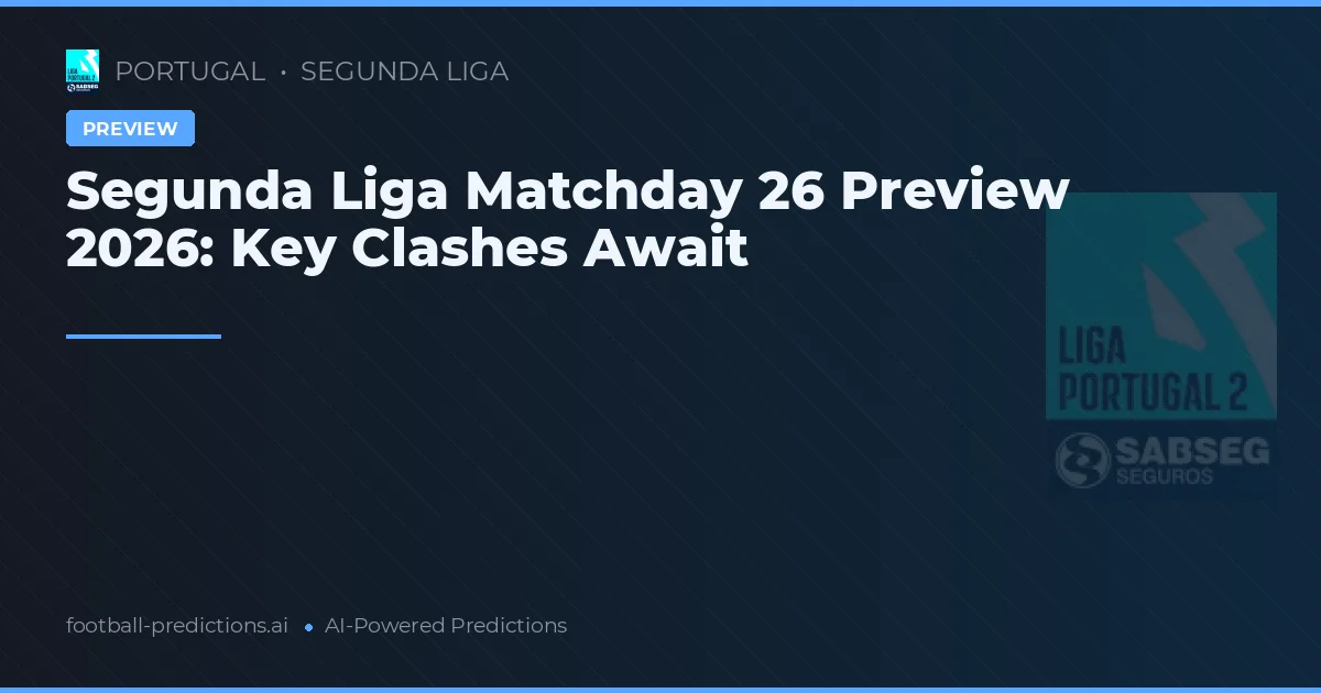 Segunda Liga Matchday 26 Preview 2026: Key Clashes Await