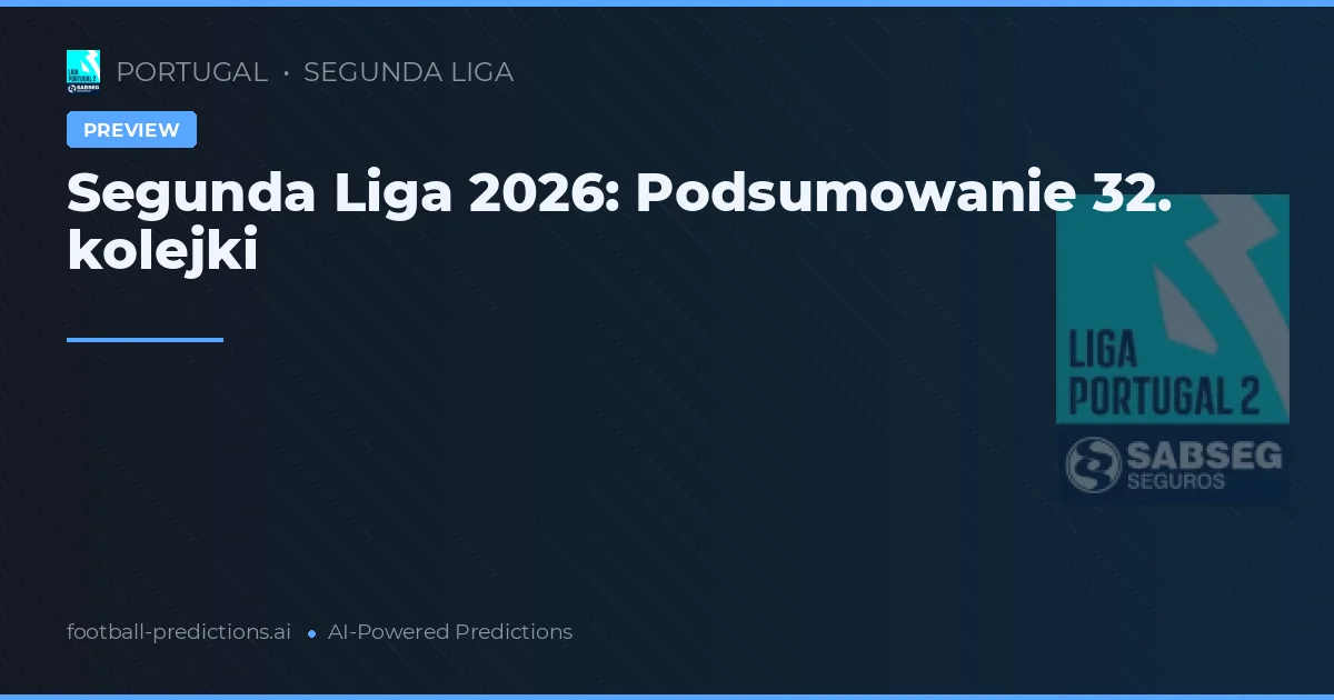 Segunda Liga 2026: Podsumowanie 32. kolejki