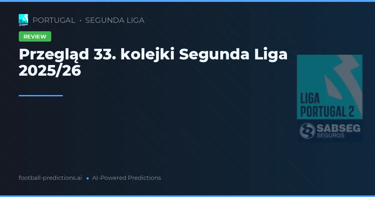 Przegląd 33. kolejki Segunda Liga 2025/26