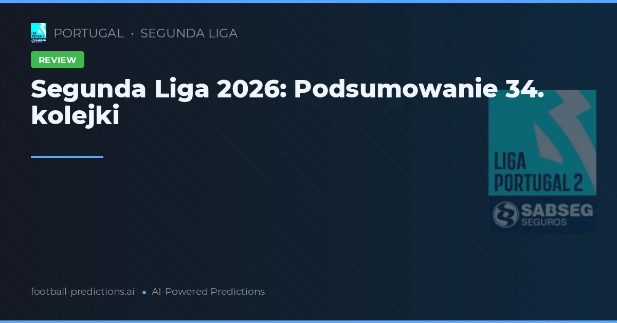 Segunda Liga 2026: Podsumowanie 34. kolejki