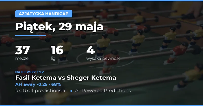 Najlepsze zakłady Asian Handicap na 29 maja 2026