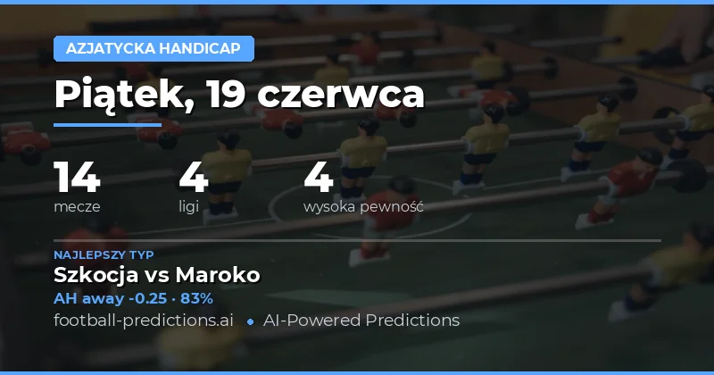 Najlepsze typy AH na 19 czerwca 2026