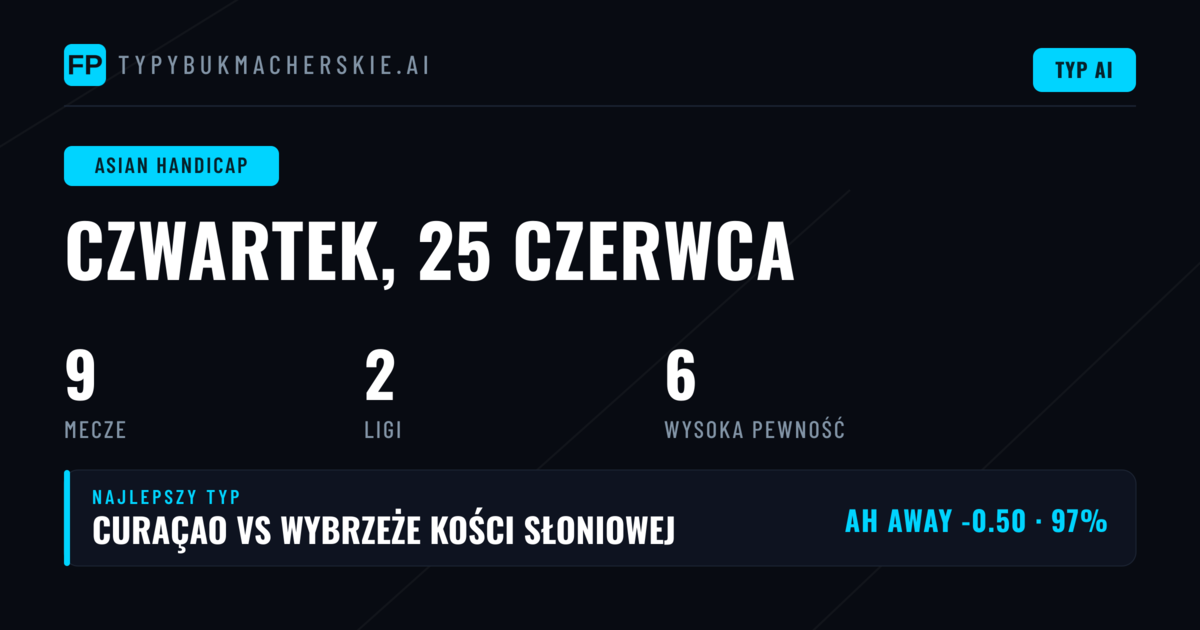 Topowe typy AH na 25 czerwca 2026