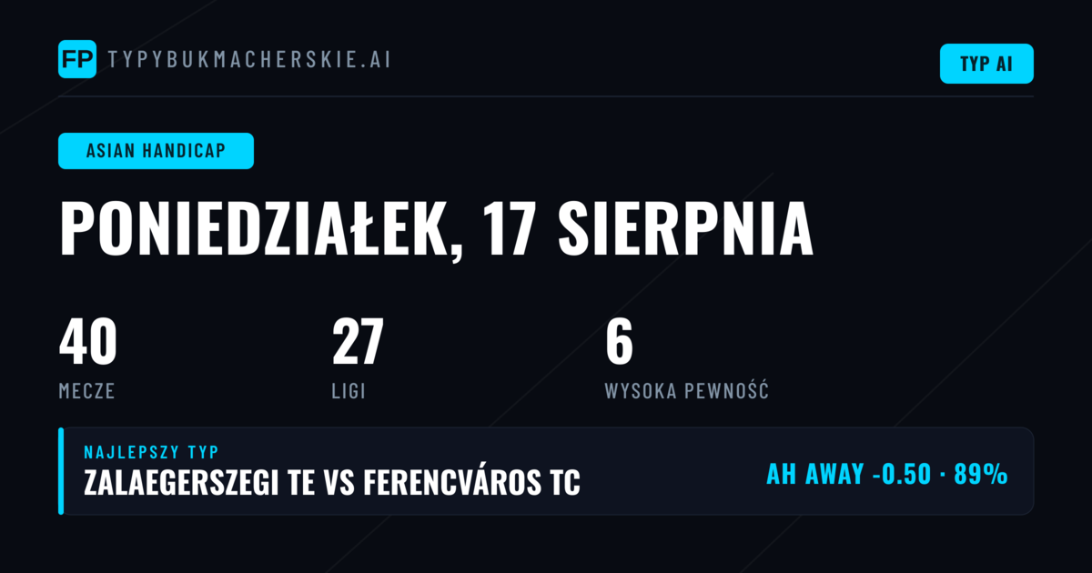 Top AH Typy na 17 sierpnia 2026