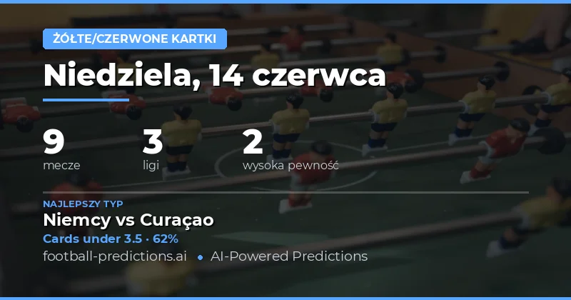 Top Yellow Cards O/U Picks (14 Jun 2026)