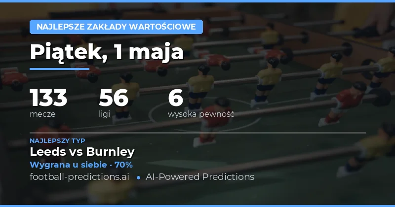 Najlepsze zakłady typu value bet na piątek, 1 maja 2026