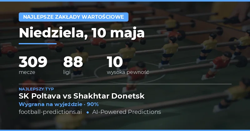 Najlepsze Zakłady Typu Value Bet na 10 Maja 2026