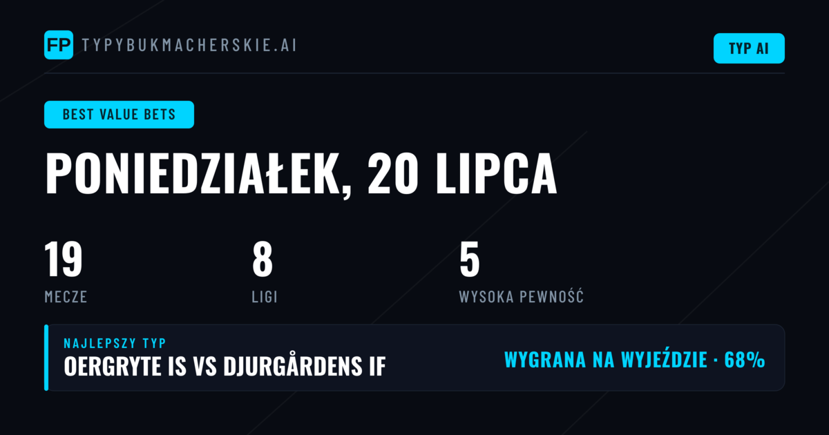 Top typy z value — 20 lipca 2026