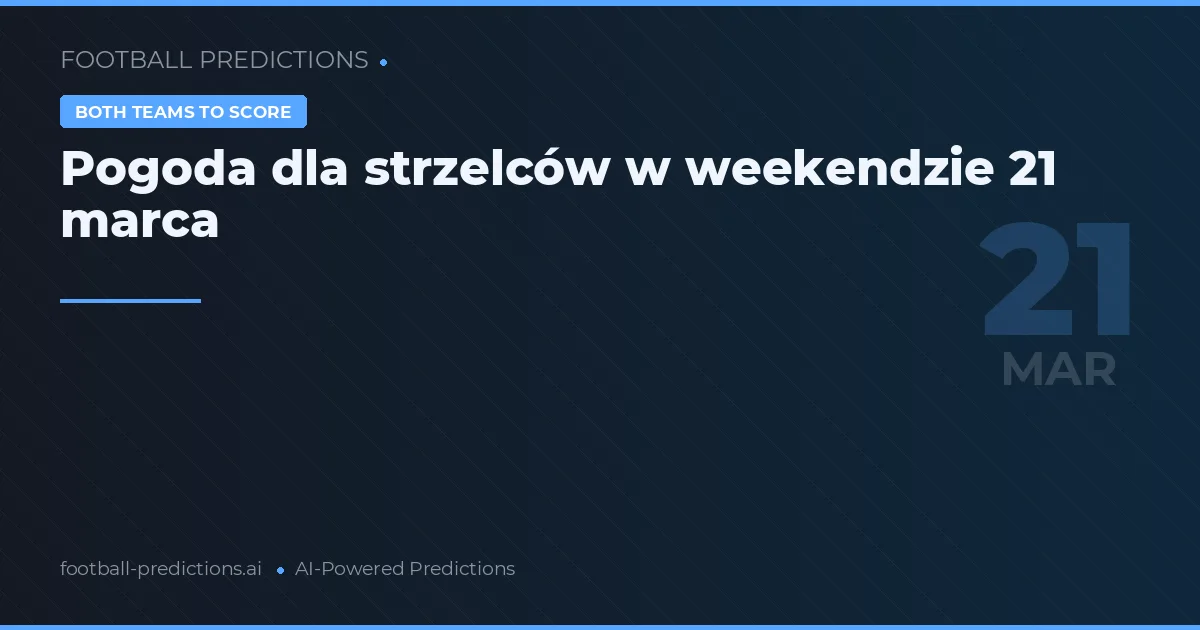 Pogoda dla strzelców w weekendzie 21 marca