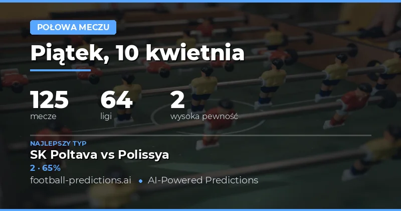 Przewidywania wyniku pierwszej połowy – 10 kwietnia 2026