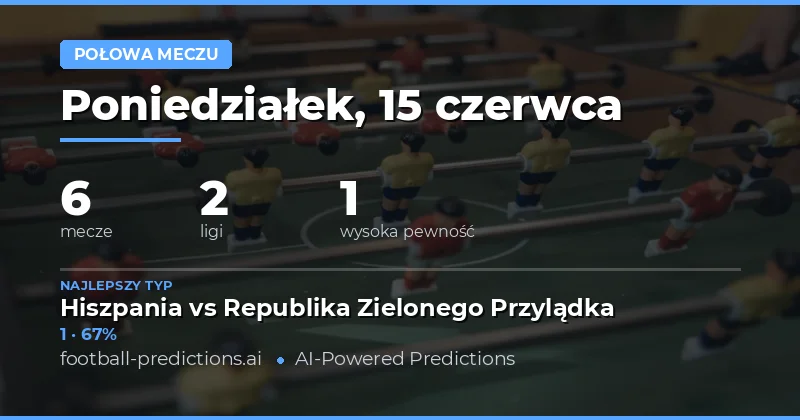 Topowe typy HT/FT na 15 czerwca 2026