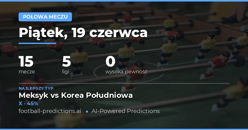 Wprowadzenie do rynku HT/FT na 19 czerwca 2026