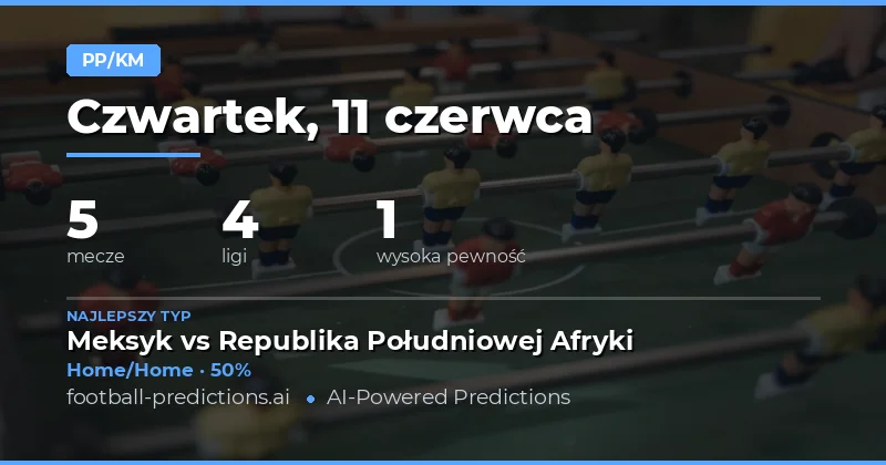 Najlepsze typy HT/FT na 11 czerwca 2026
