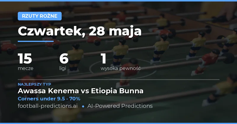 Rozgrywki o kątowe na 28 maja 2026