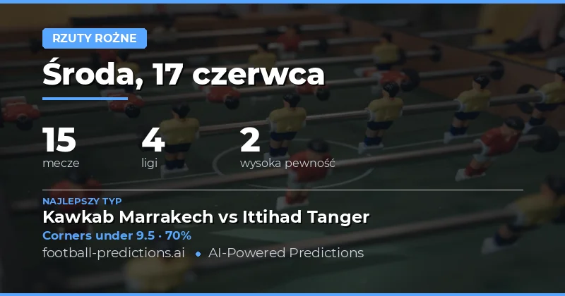 Top Corners O/U Picks na 17 czerwca 2026