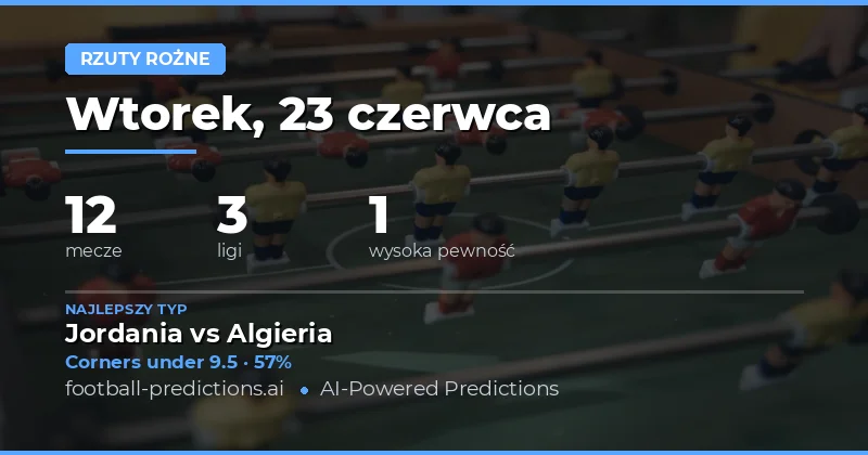 Top Corners O/U Picks na 23 czerwca 2026