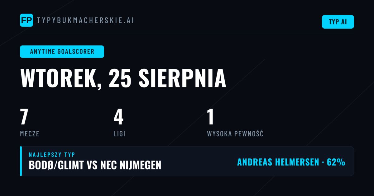 Top Typy na Strzelca (25 Aug 2026)