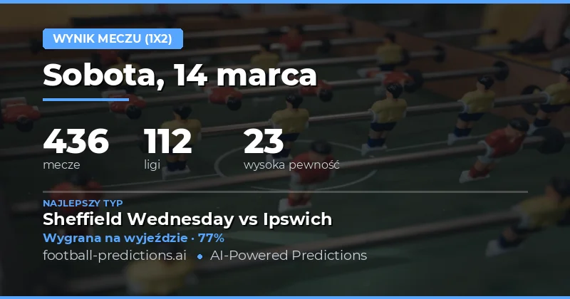 Zapowiedź meczów 1X2 dla 14 marca 2026