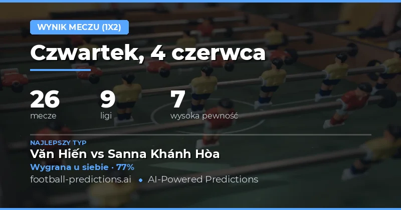 Wprowadzenie do typów na wyniki meczów — 4 czerwca 2026