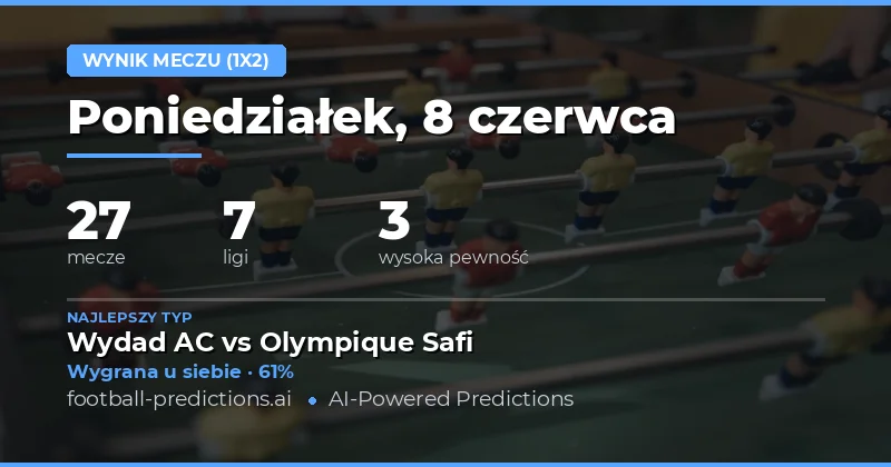 Typy na mecz: 27 spotkań 8 czerwca 2026