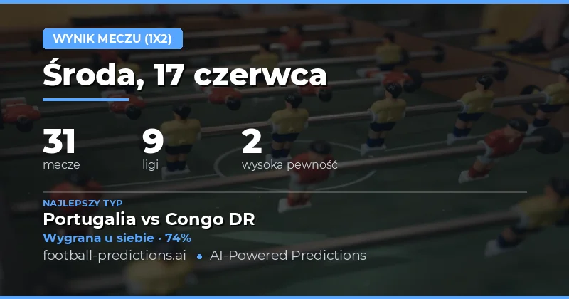 Top 1X2 Picks na 17 czerwca 2026