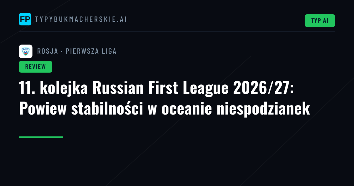 11. kolejka Russian First League 2026/27: Powiew stabilności w oceanie niespodzianek